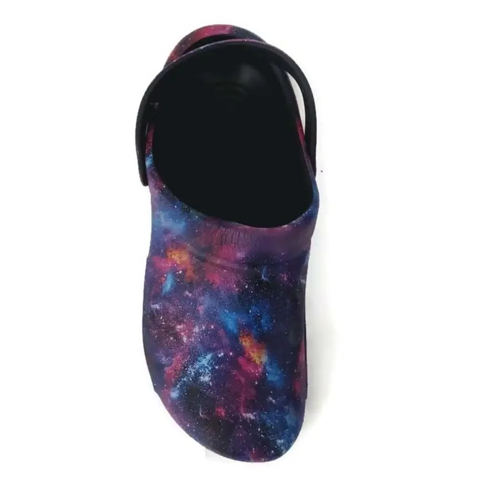 Crocs Bistro Work Graphic Clogs Mens 12 Galaxy Space Slip Resistant Work Shoes